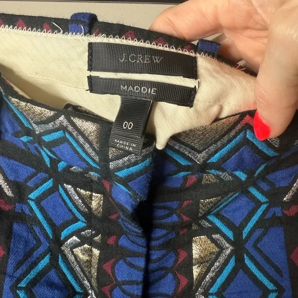 J Crew Maddie Jacquard geometric print pants - Picture 4 of 5